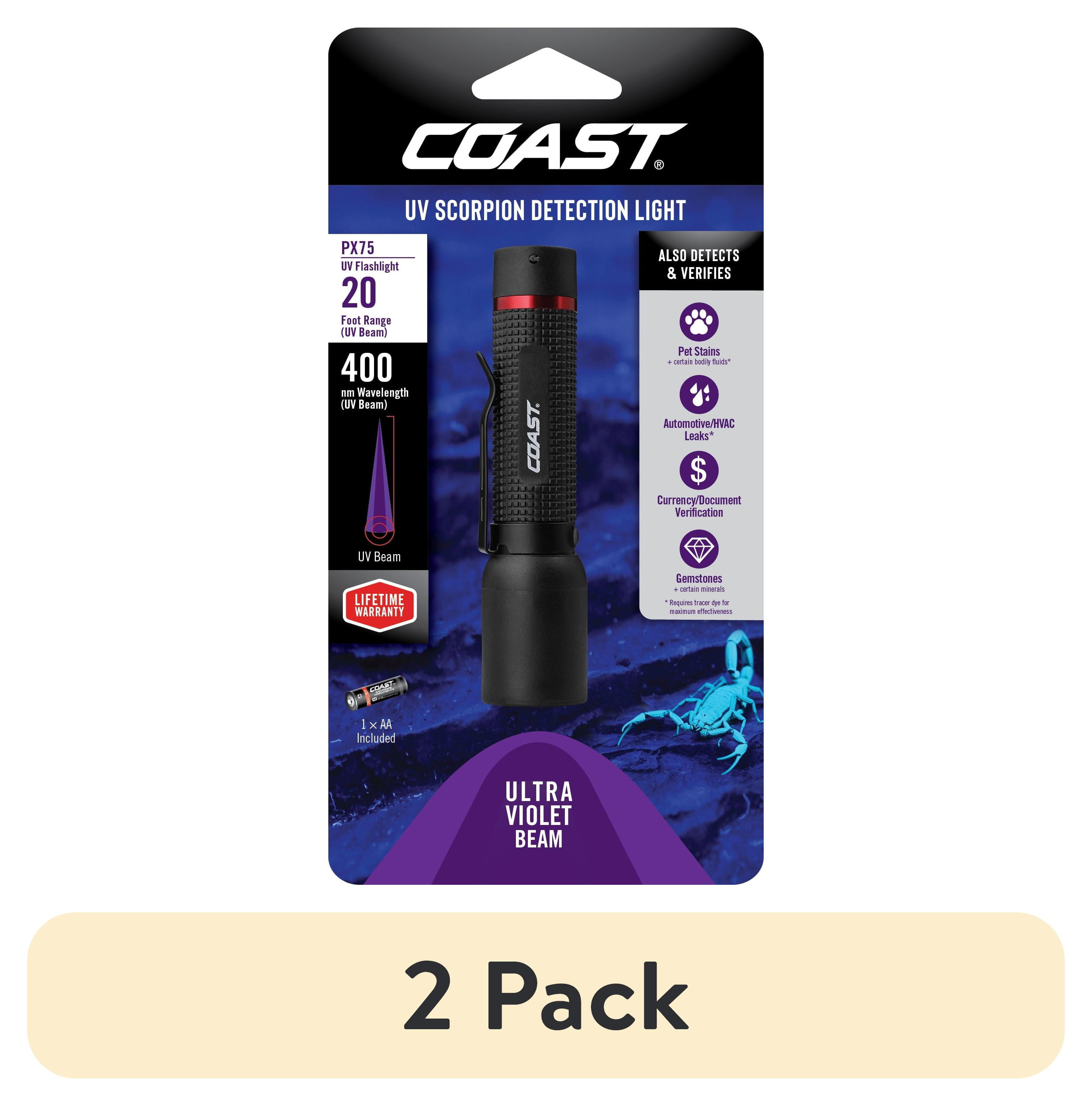 Customer reviews for (2 pack) COAST PX75 UV LED Flashlight – 400NM, Pocket  Clip, Water-Resistant, 2.3 oz