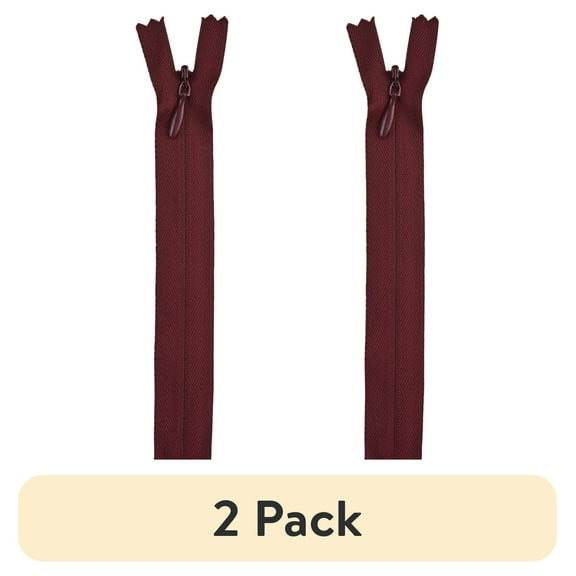 (2 pack) Coats & Clark 22" Polyester All Purpose Barberry Sewing Zipper, 1 Each