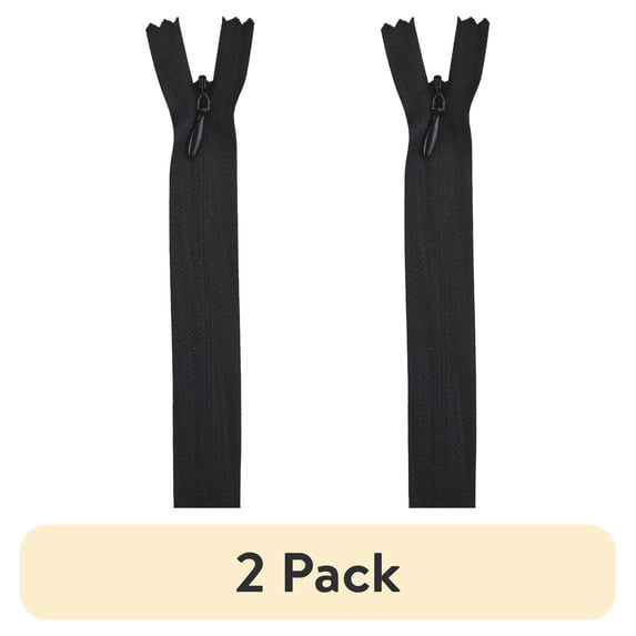 (2 pack) Coats & Clark 9" Polyester All Purpose Black Sewing Zipper, 1 Each