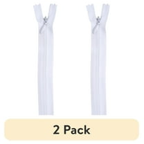 (2 pack) Coats & Clark 9" Polyester All Purpose White Zipper, 1 Each
