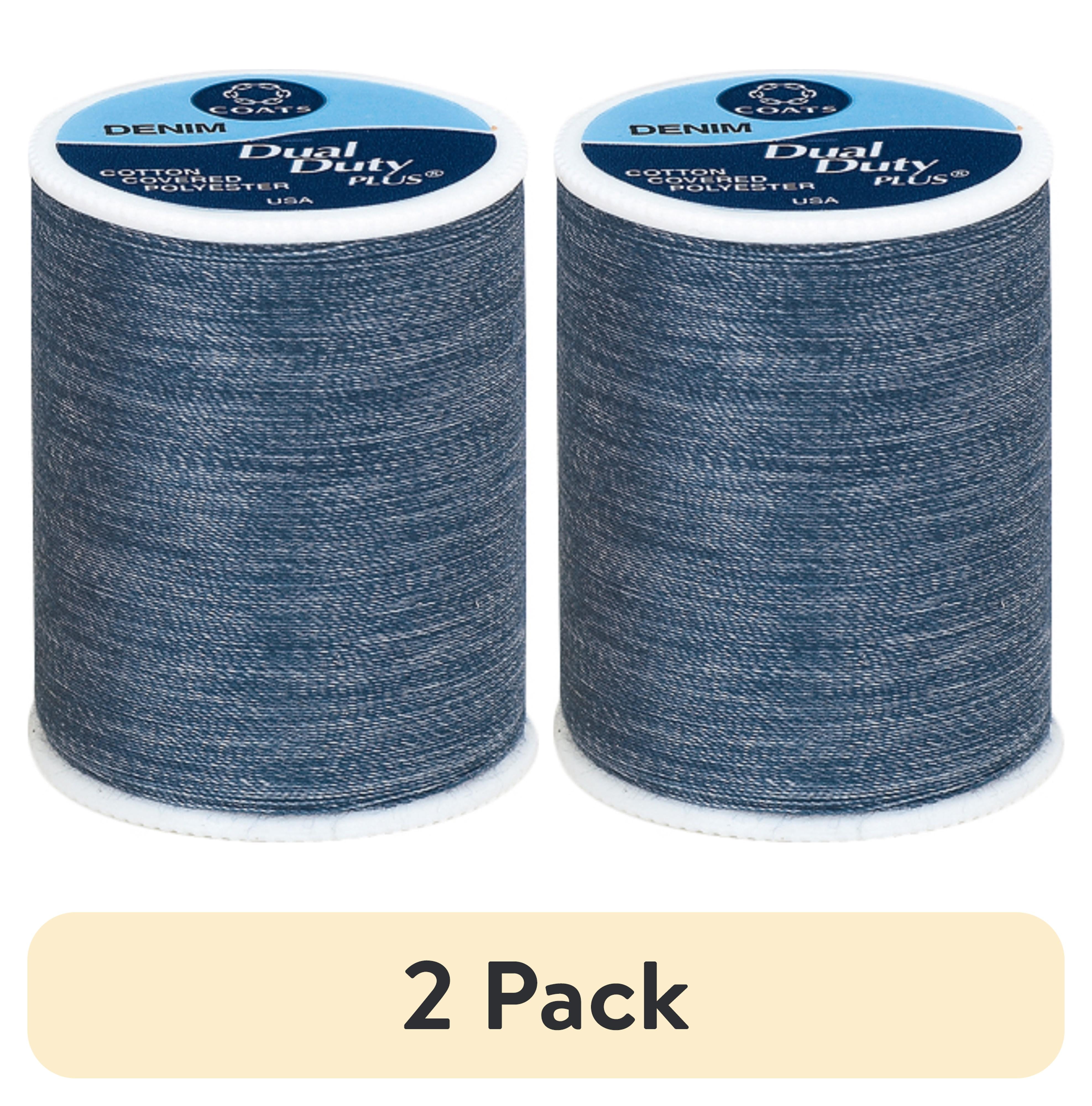 (2 pack) Coats & Clark Blue Denim Polyester Sewing Thread, 300 Yards ...