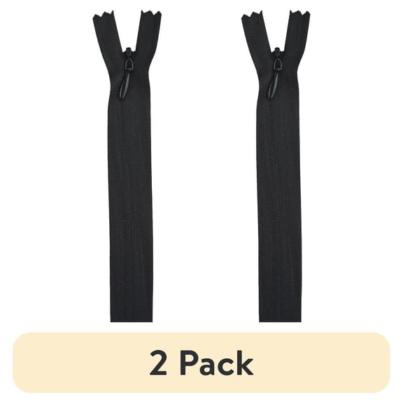 (2 pack) Coats & Clark Polyester 14" All Purpose Black Zipper, 1 Each