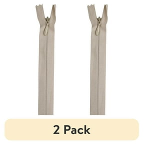 (2 pack) Coats & Clark Polyester 14" All Purpose Invisible Ecru Sewing Zipper, 1 Each