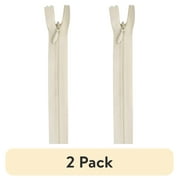 2 pack Coats & Clark Polyester 14 All Purpose Invisible Natural Zipper, 1 Each
