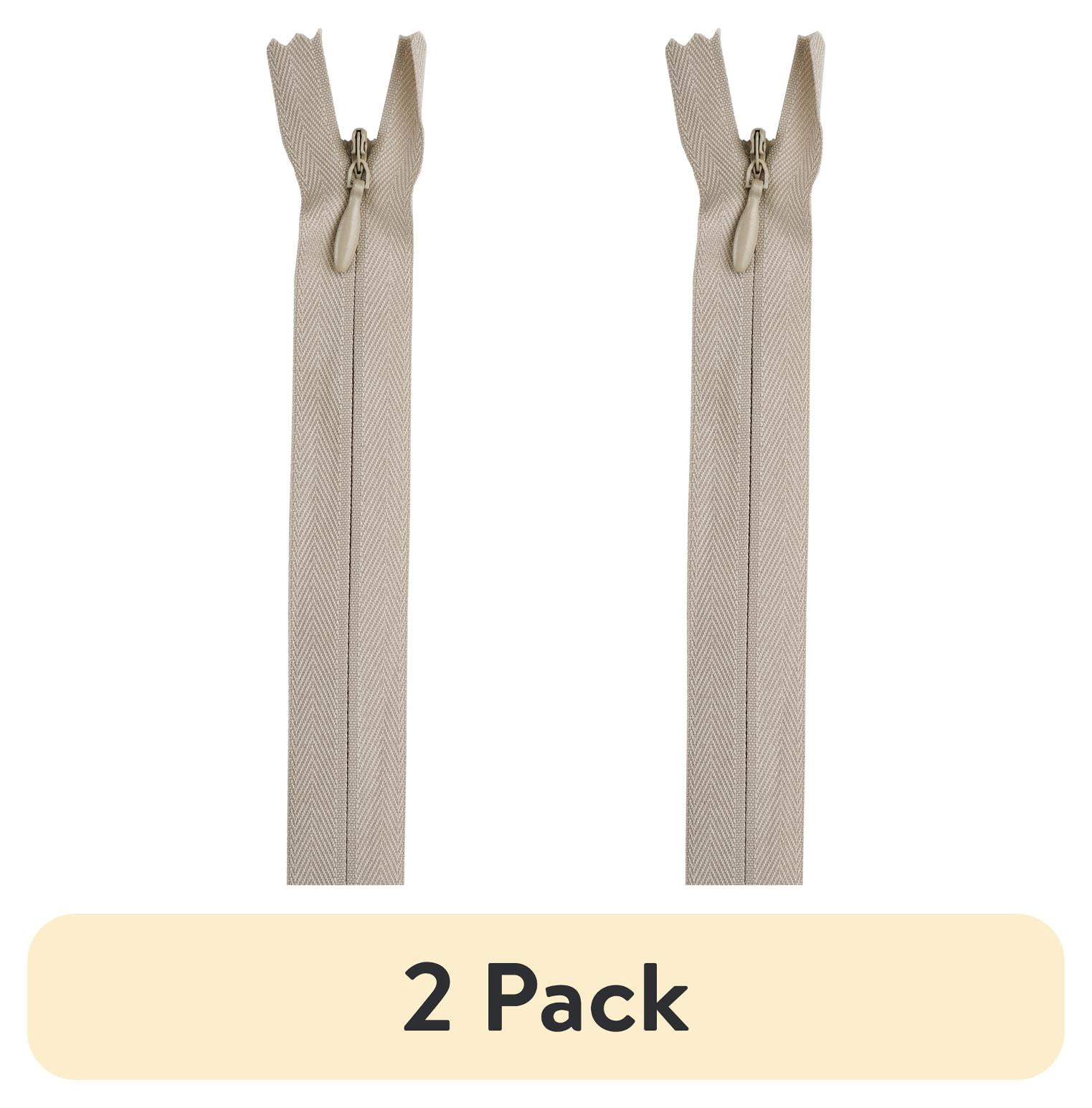 (2 pack) Coats & Clark Polyester 22" All Purpose Ecru Sewing Zipper, 1 Each