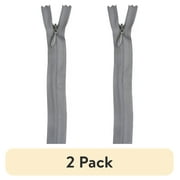 2 pack Coats & Clark Polyester 22 All Purpose Nugrey Sewing Zipper, 1 Each