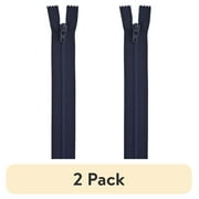 (2 pack) Coats & Clark Polyester 7" All Purpose Navy Zipper, 1 Each