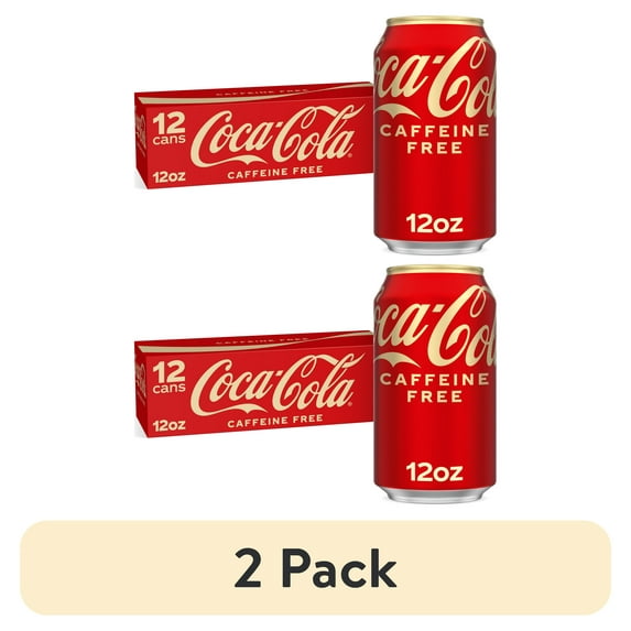(2 pack) Coca-Cola Caffeine-Free Soda Pop Fridge Pack Cans, 12 fl oz, 12 Pack