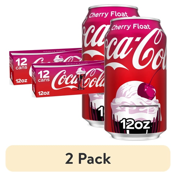 (2 pack) Coca-Cola Cherry Float Soda Pop Fridge Pack Cans, 12 fl oz, 12 Pack