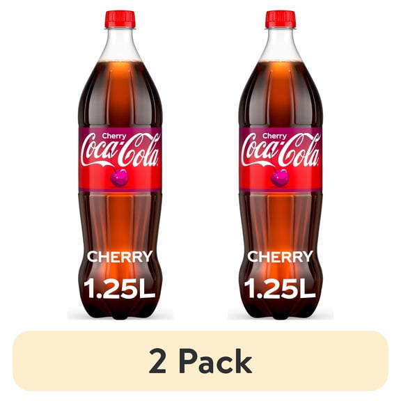 (2 pack) Coca-Cola Cherry Soda Pop Bottle, 1.25 Liters