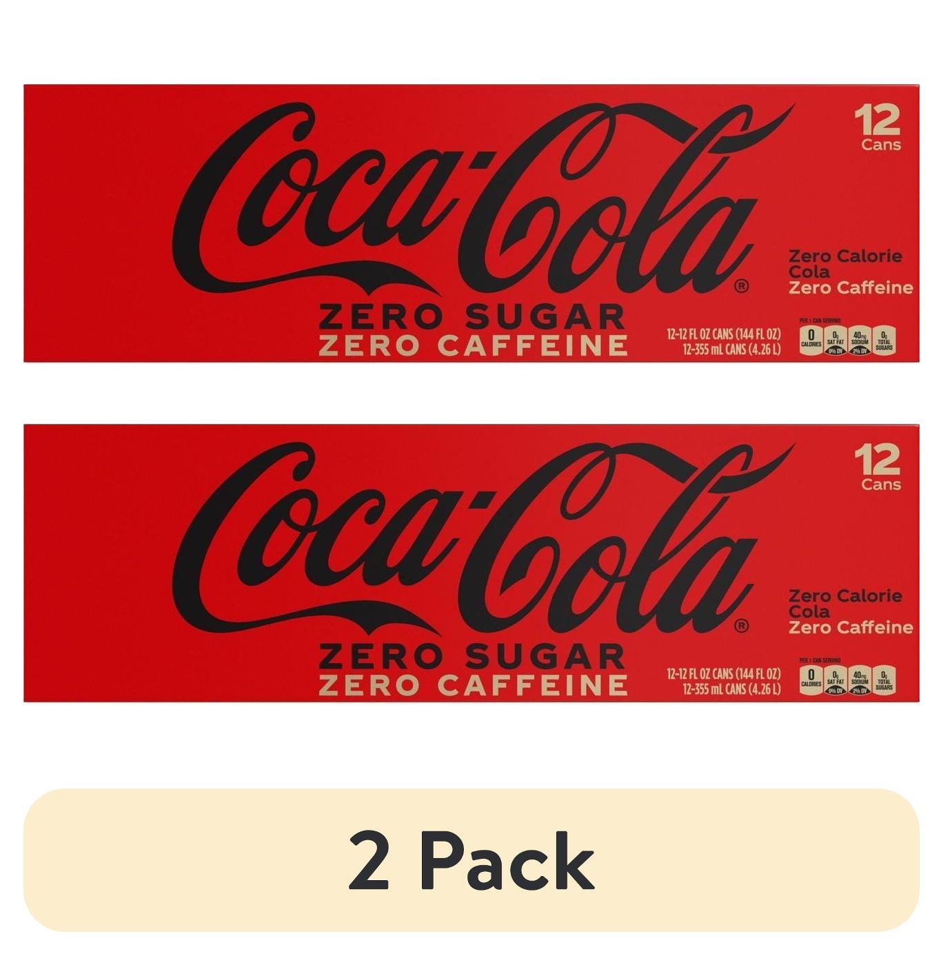 6 pack) Coca-Cola Zero Calorie Caffeine Free Coke 12 oz Cans - 12