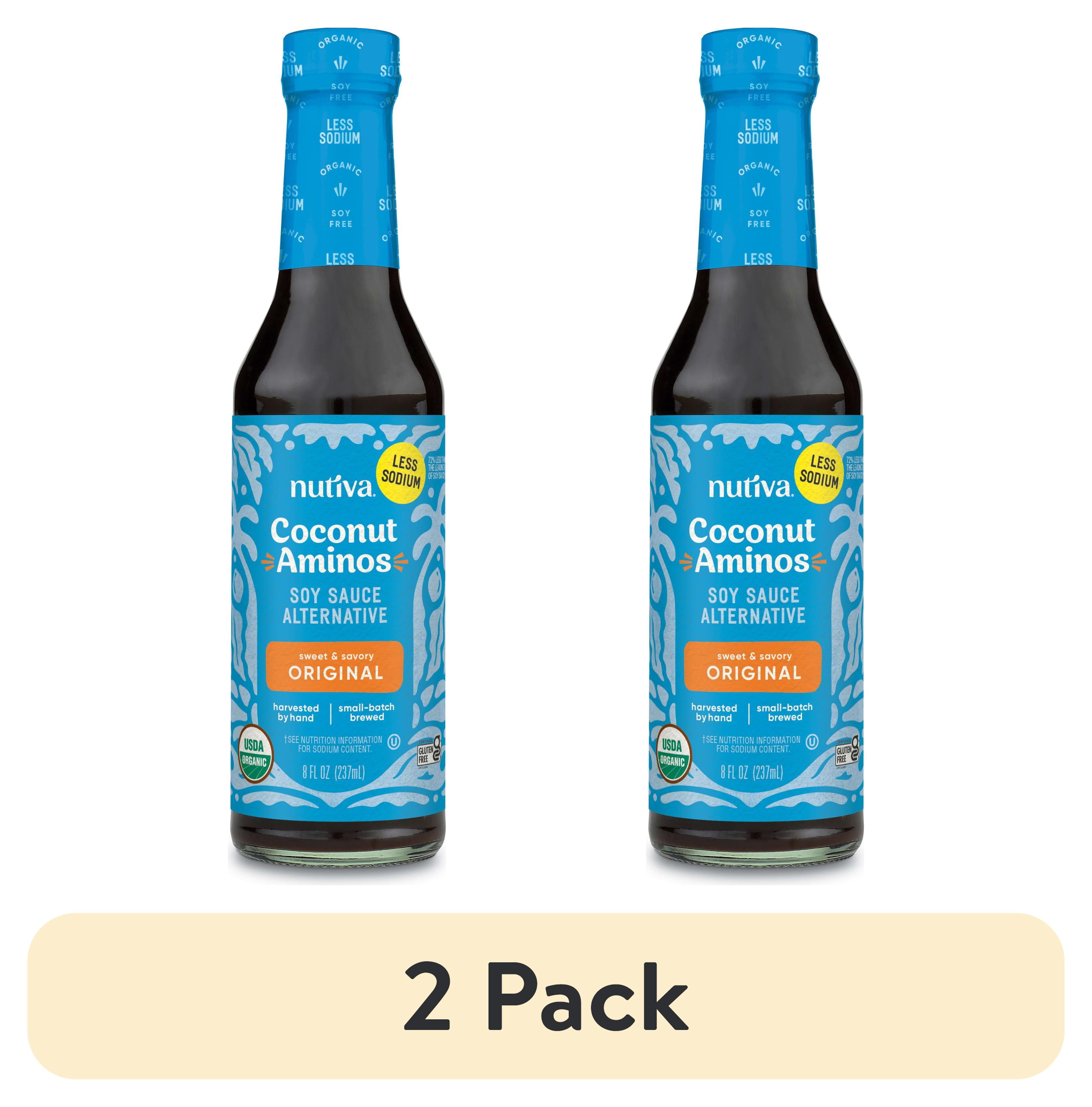 (2 pack) Nutiva, Coconut Aminos Organic Soy Free Seasoning Sauce & Marinade, 8 fl oz