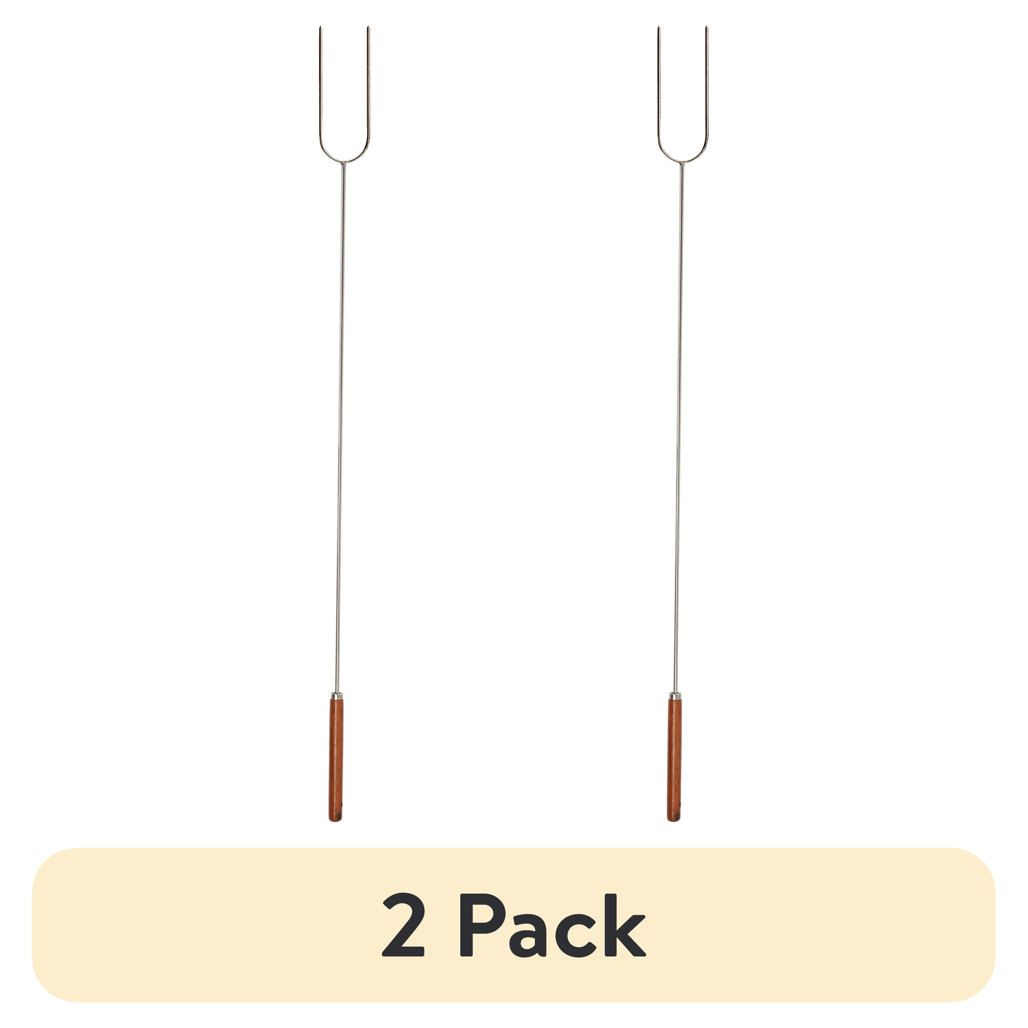 (2 pack) Coghlan's 41” Chromed-Steel Wooden Handle Roasting Camp Fork, 1 Pack