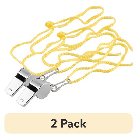 (2 pack) Coghlan's Signal Whistle, Stainless Steel, 110 Decibel Sound, With Lanyard, For Camping and Emergency