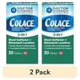 thumbnail interactive-video image 1 of (2 pack) Colace 2-in-1 Stool Softener and Stimulant Laxative Tablets, 100 mg, 30 Count, 1 of 9