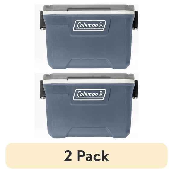 (2 pack) (2 pack) Coleman Classic 52 QT Hard-Sided Ice Chest Cooler, Lakeside Blue