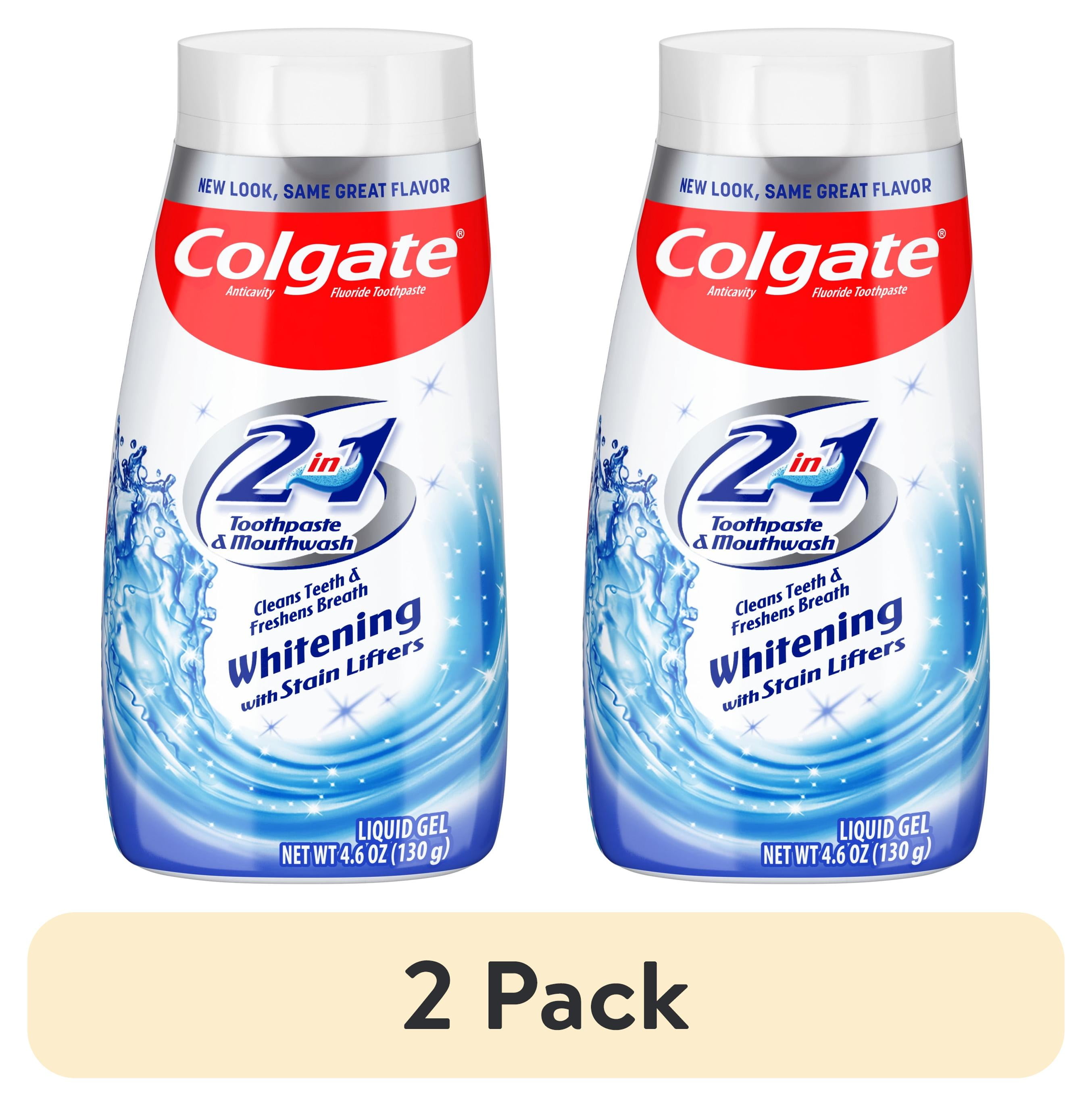 (2 pack) Colgate 2 in 1 Toothpaste and Whitening Mouthwash, Mint, 4.6 ...