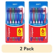 2 pack Colgate Extra Clean Toothbrush, Soft Bulk Toothbrush Pack, 6 Pack