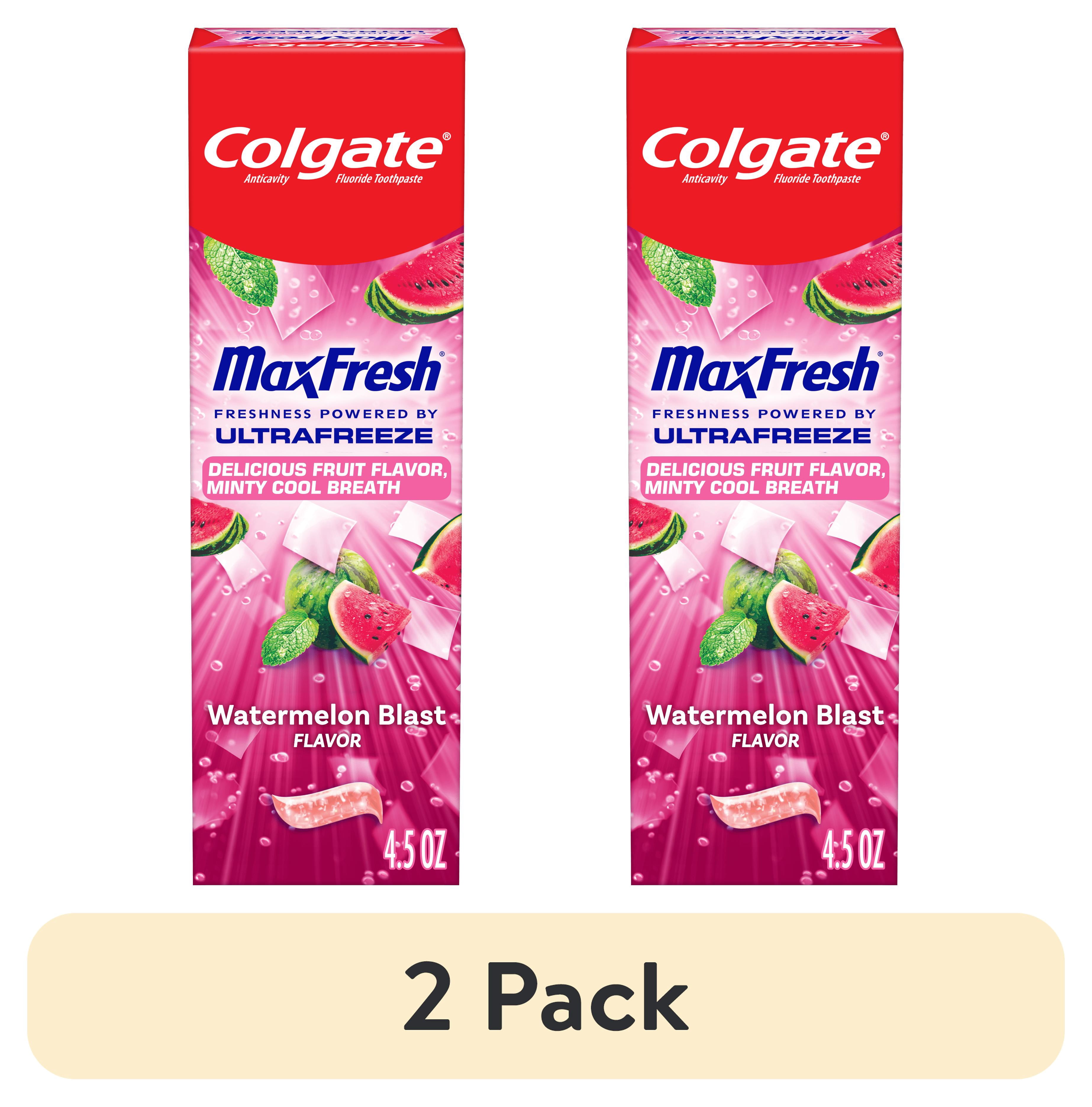 (2 pack) Colgate Max Fresh Anticavity Fluoride Toothpaste, Watermelon Blast with Mint, 4.5 oz.
