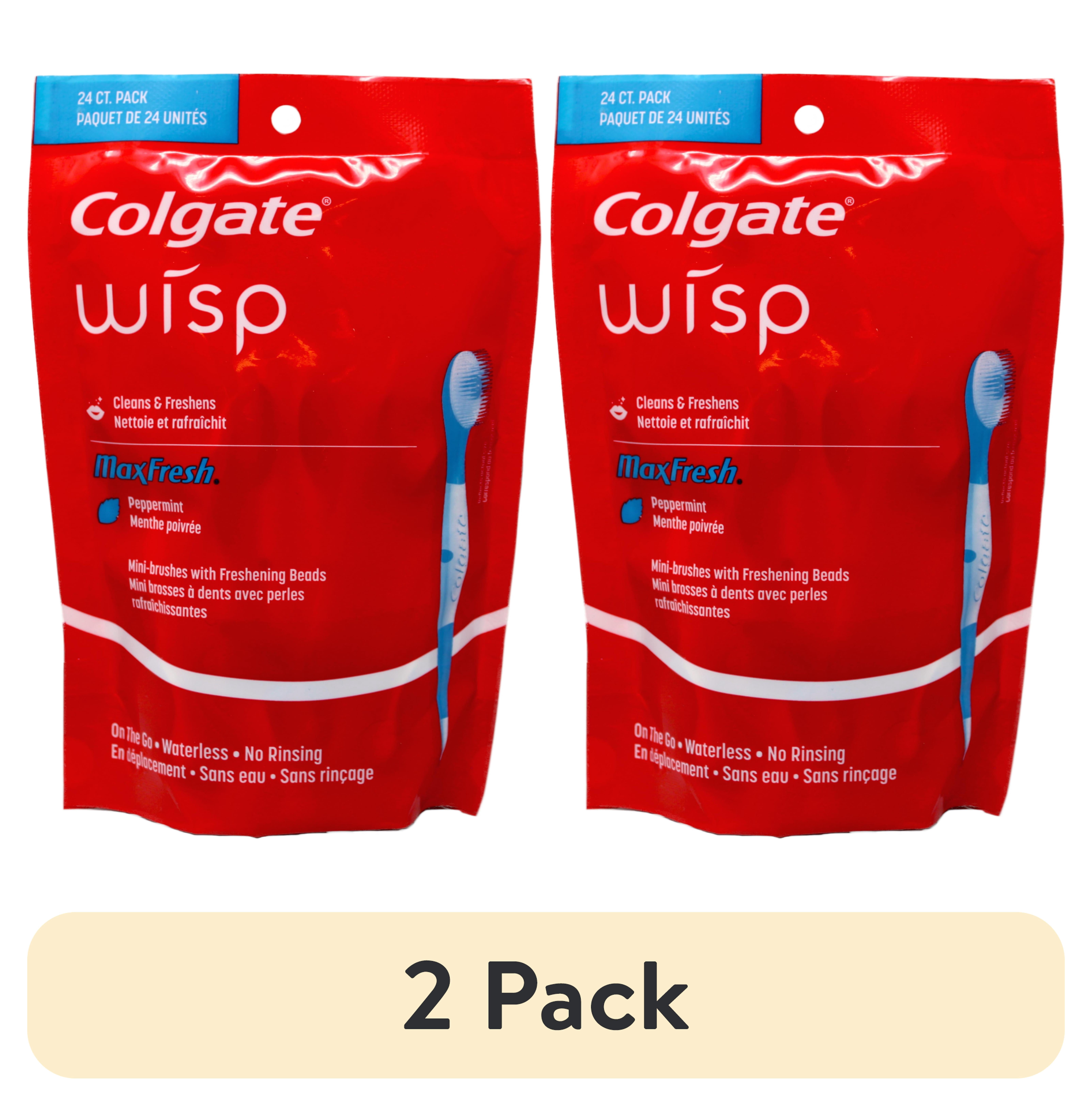 Colgate Wisp Disposable Mini Travel Toothbrushes, Peppermint, 24ct