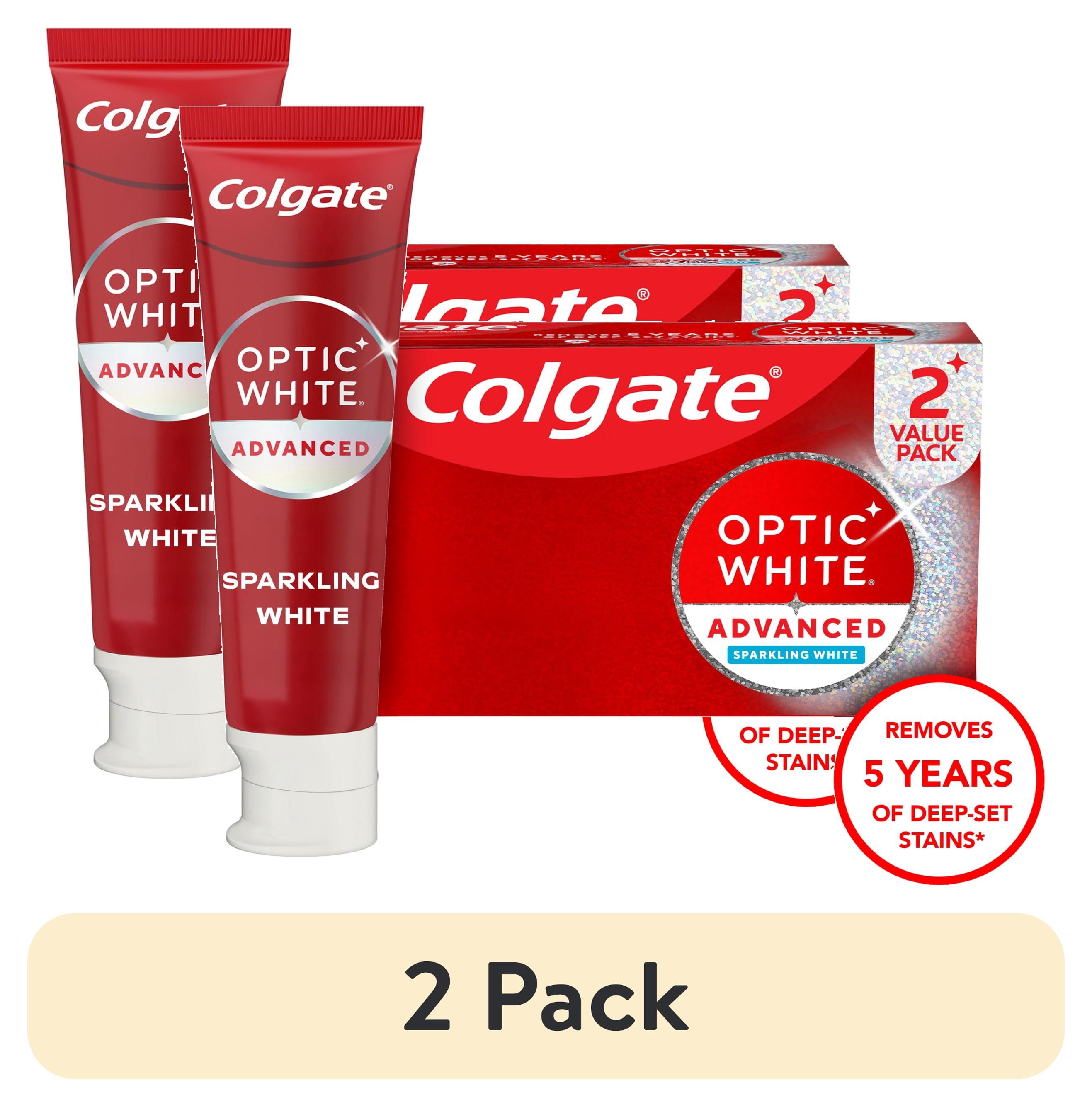 (2 pack) Colgate Optic White Advanced Sparkling White Toothpaste, Mint, 2 Pack, 4.5 OZ