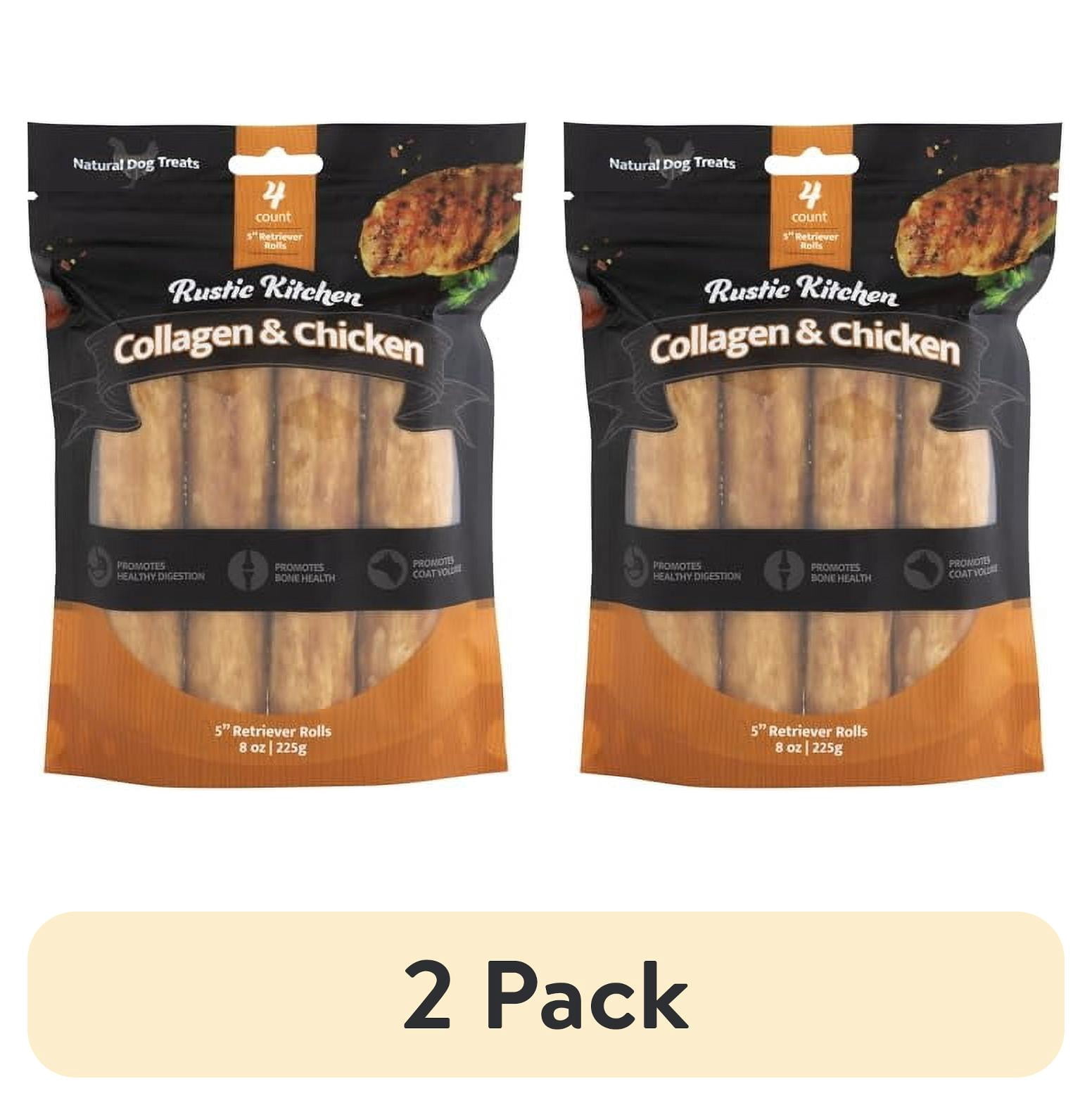 (2 pack) Collagen Chews for Dogs, Chicken 5" Dog Treat with No Rawhide - 4 Count