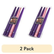 2 pack Colonial Candle Unscented Taper Candle - Advent Set - 12 inch - Dripless - 10 hr Burn - Pack of 4