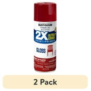 (2 pack) Colonial Red, Rust-Oleum American Accents 2X Ultra Cover Gloss Spray Paint- 12 oz
