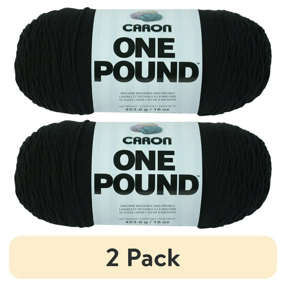 (2 pack) Caron One Pound Yarn-Black