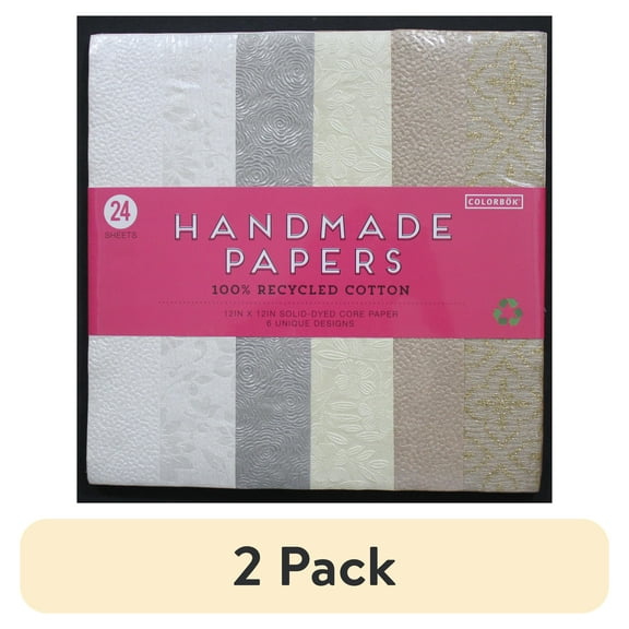 (2 pack) Colorbök Solid Multicolor Homemade Cardstock Paper Pad 12"X12" - 24 Pack