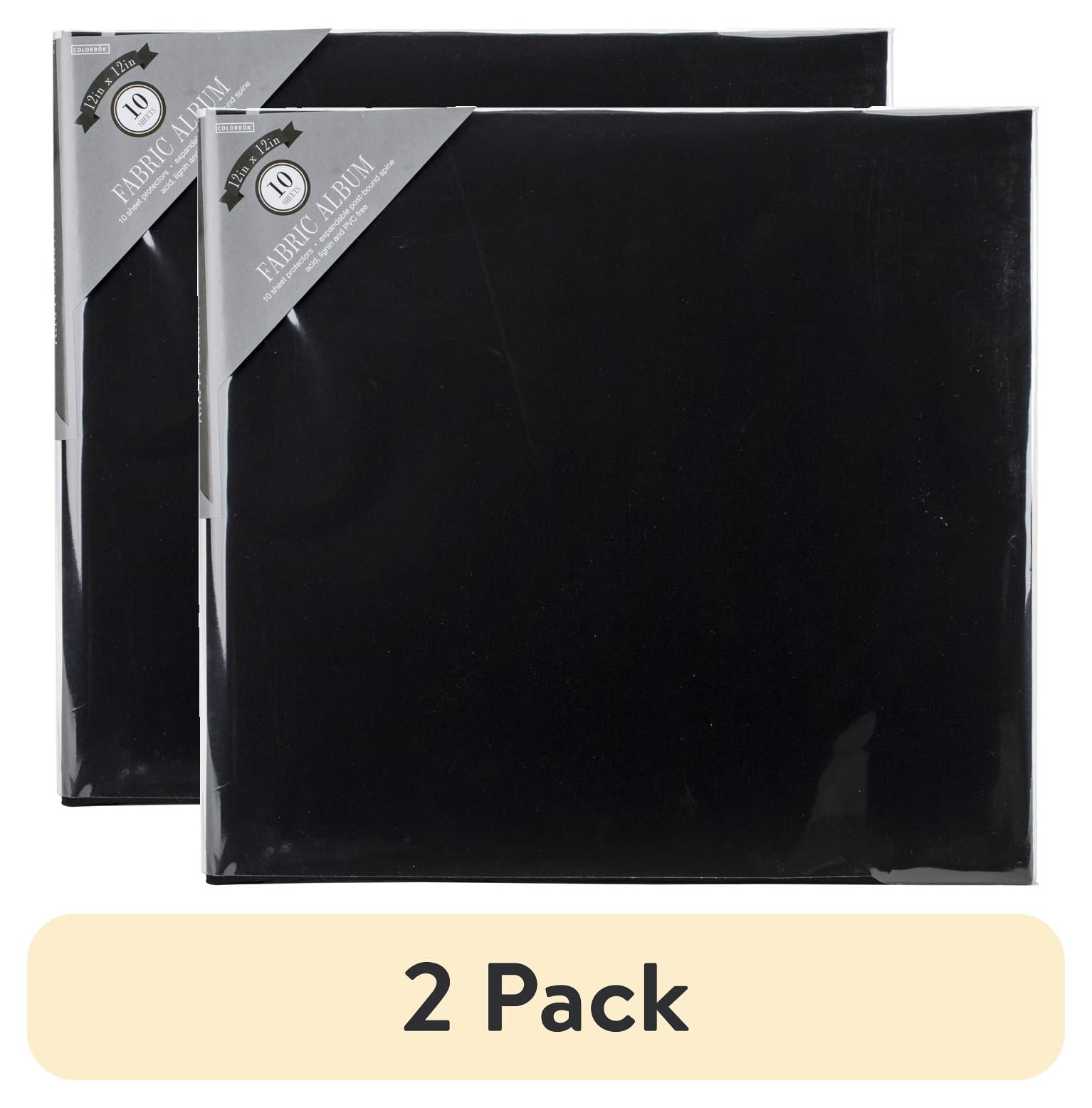 (2 pack) Colorbok Fabric Post Bound Album, 12"x12", Black