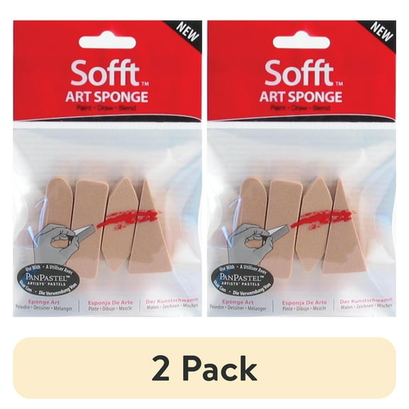 (2 pack) Colorfin Sofft Tools, Art Sponges, Assorted Shapes 4/Pkg.