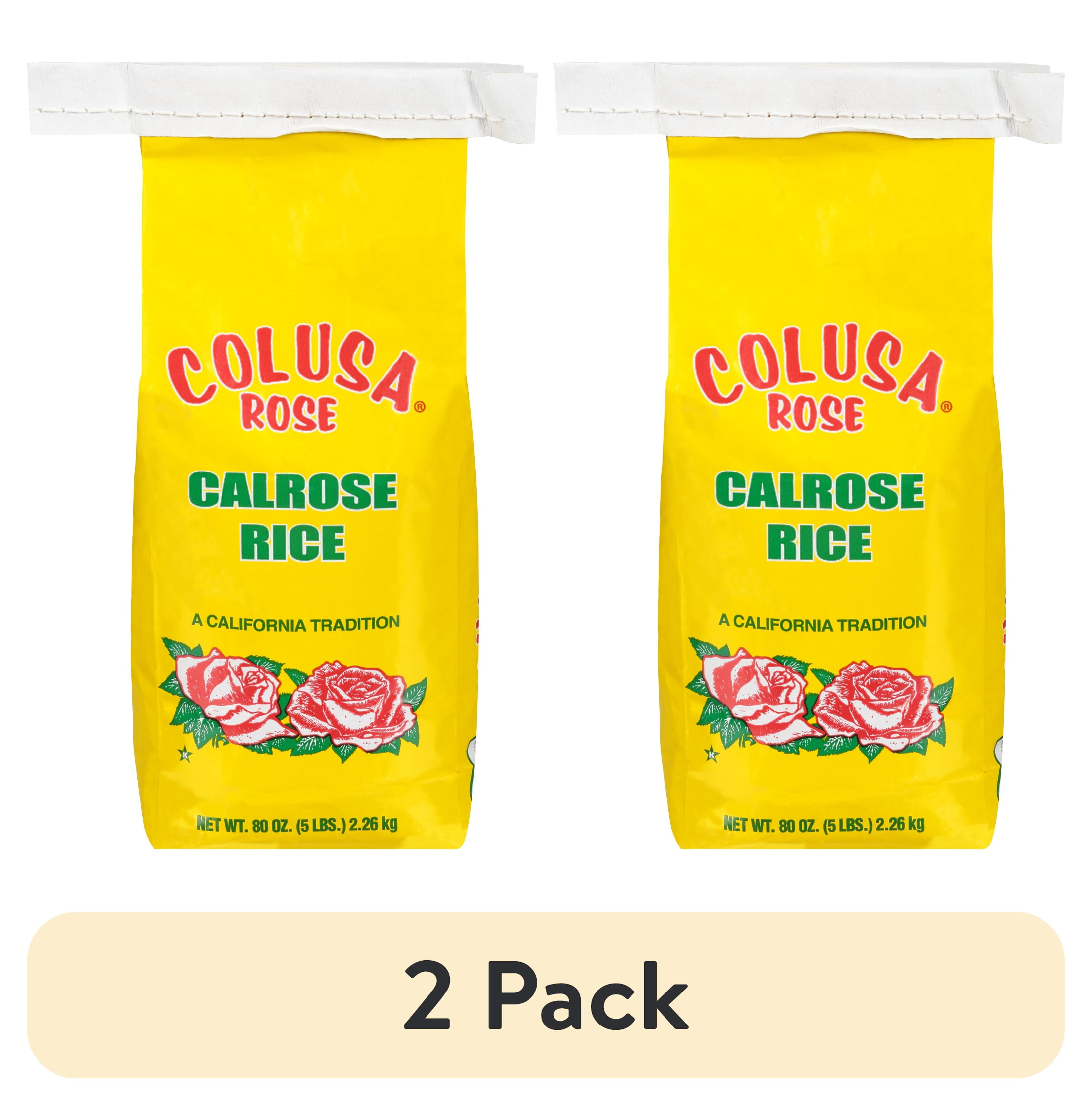 (2 pack) Colusa Rose Calrose Rice, Gluten Free Medium Grain White Rice, 5 lb Bag