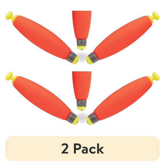 (2 pack) Comal Cigar Snap-on Float with Bright Finish for Freshwater Fishing