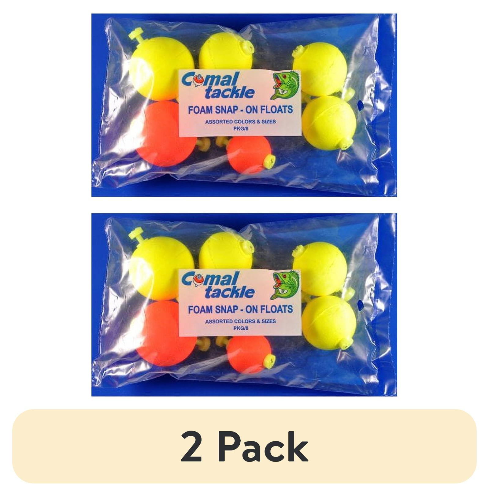 (2 pack) Comal Round Foam Snap-On Fishing Bobbers, 8-Pack