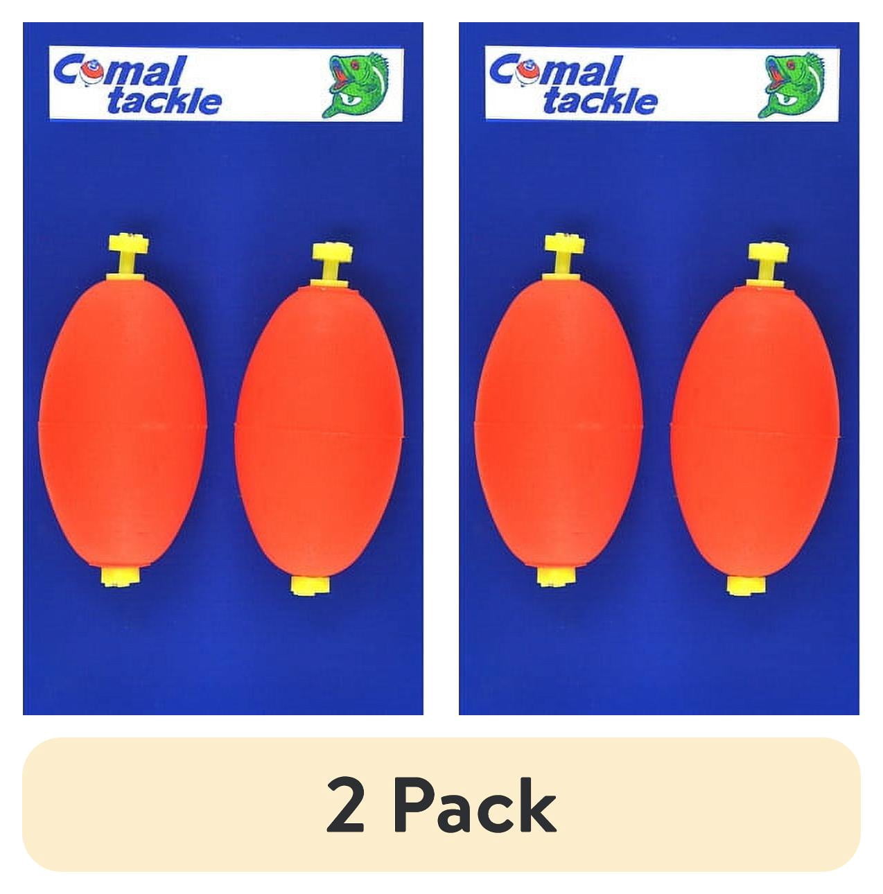 (2 pack) Comal Oval Snap-On Fishing Bobbers, Red, 2.5-Inch, 2-Pack