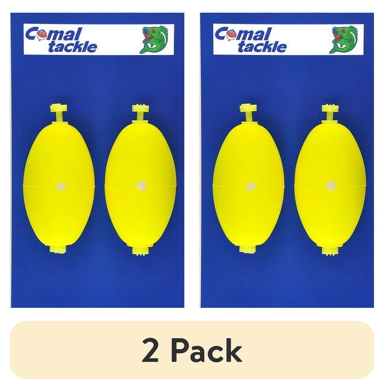 (2 pack) Comal Weighted Rattle Fit Snap-On Fishing Bobbers, Yellow, 2.5-Inch, 2-Pack