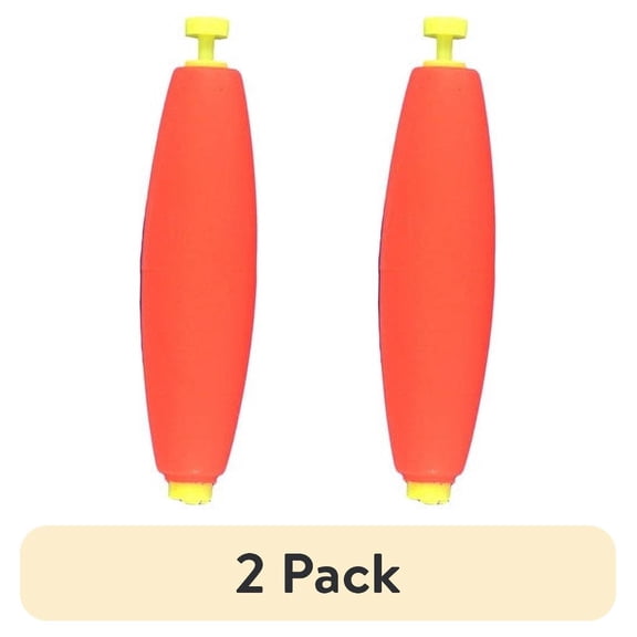 (2 pack) Comal Snap-On Unweighted Cigar Fishing Bobbers, Red, 3-inch, 3-Pack