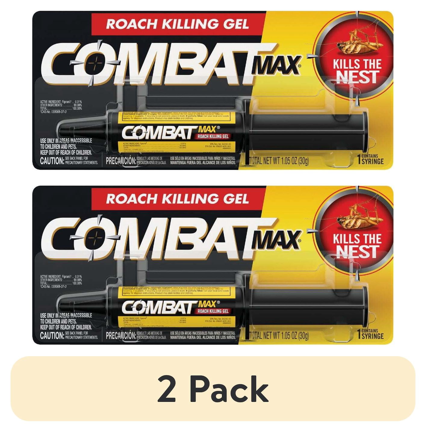 (2 pack) Combat Max Roach Killing Gel for Indoor and Outdoor Use,1 Syringe, 1.05 fl oz