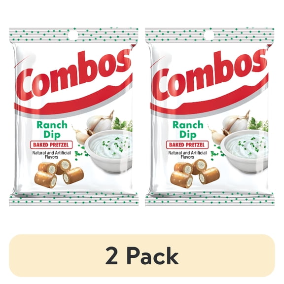 (2 pack) Combos Ranch Dip Baked Pretzel Snacks - 6.3 oz Bag