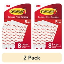 (2 pack) Command Large Replacement Strips, Foam, Plastic, 8 Strips, 17023-8ESF