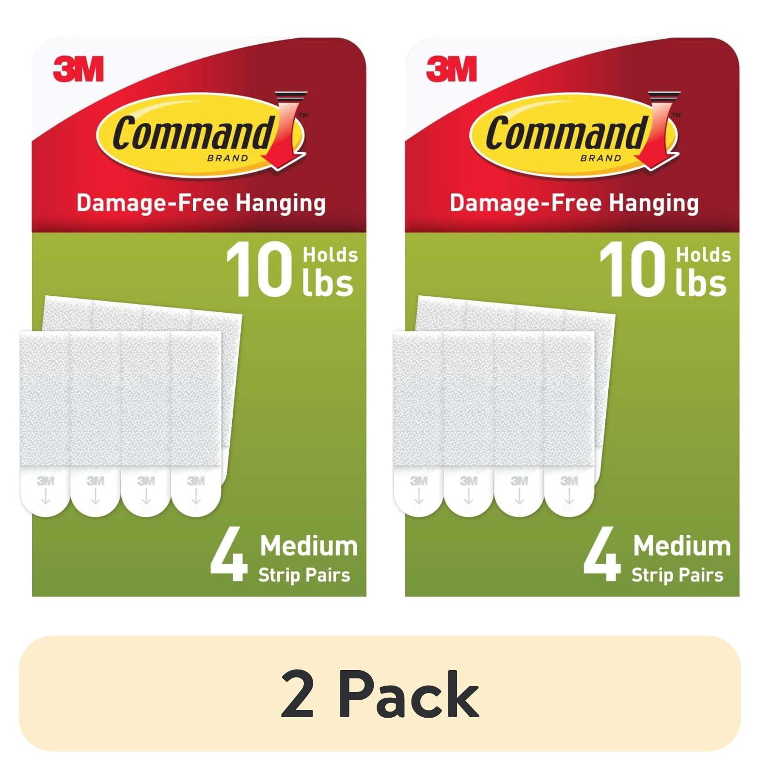 (2 pack) Command Medium Picture Hangers, Holds 10 lbs, White, Damage-Free Hanging, 4 Pairs Adhesive Strips