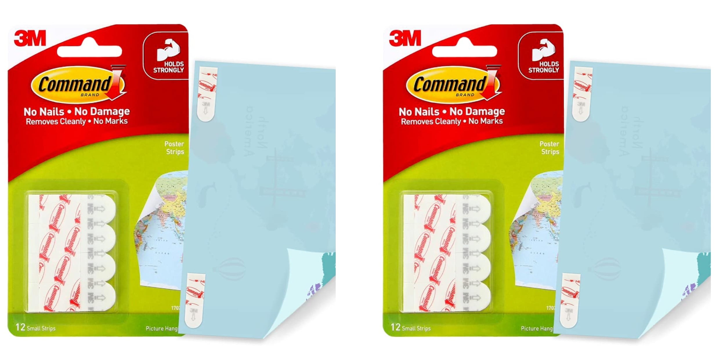 2-pack - Command Poster Strips, White, Small, 12 Strips/Pack - Walmart.com