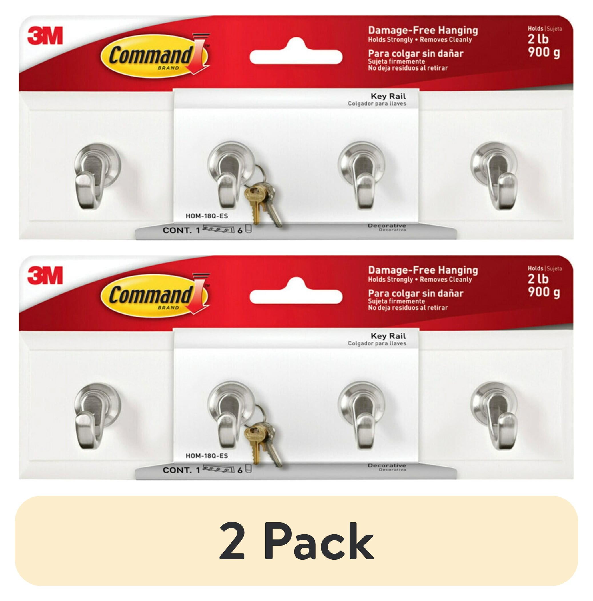 Quartz White Plastic Adhesive Key Rack with 4 Hooks