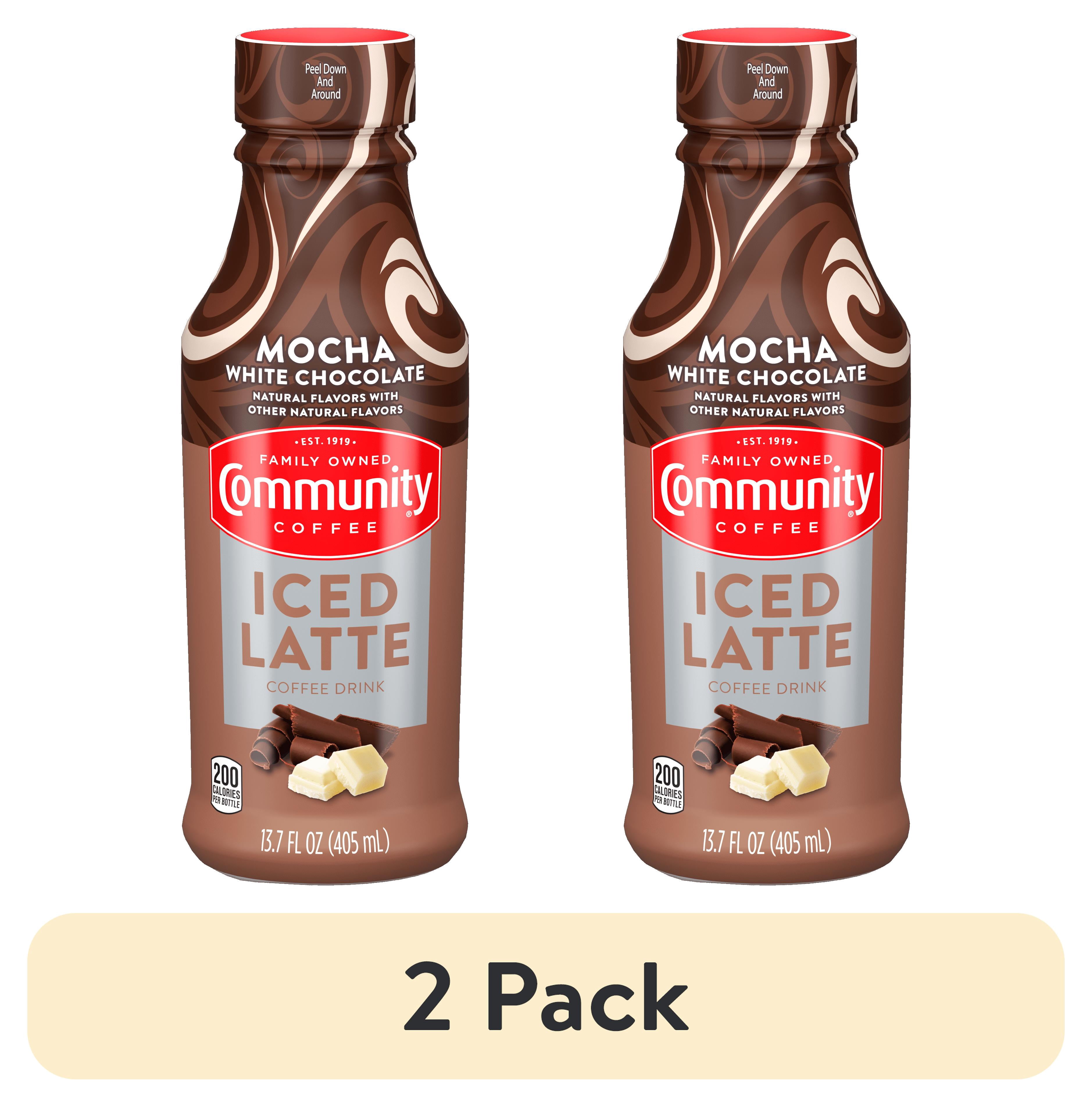 (2 pack) Community Coffee Mocha White Chocolate Iced Latte - 13.7 oz Bottle