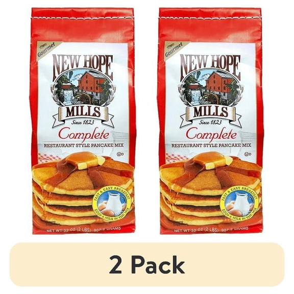 (2 pack) Complete Buttermilk Pancake Mix by New SMRHope Mills, Fluffy, Delicious Breakfast in Minutes 2 Pounds