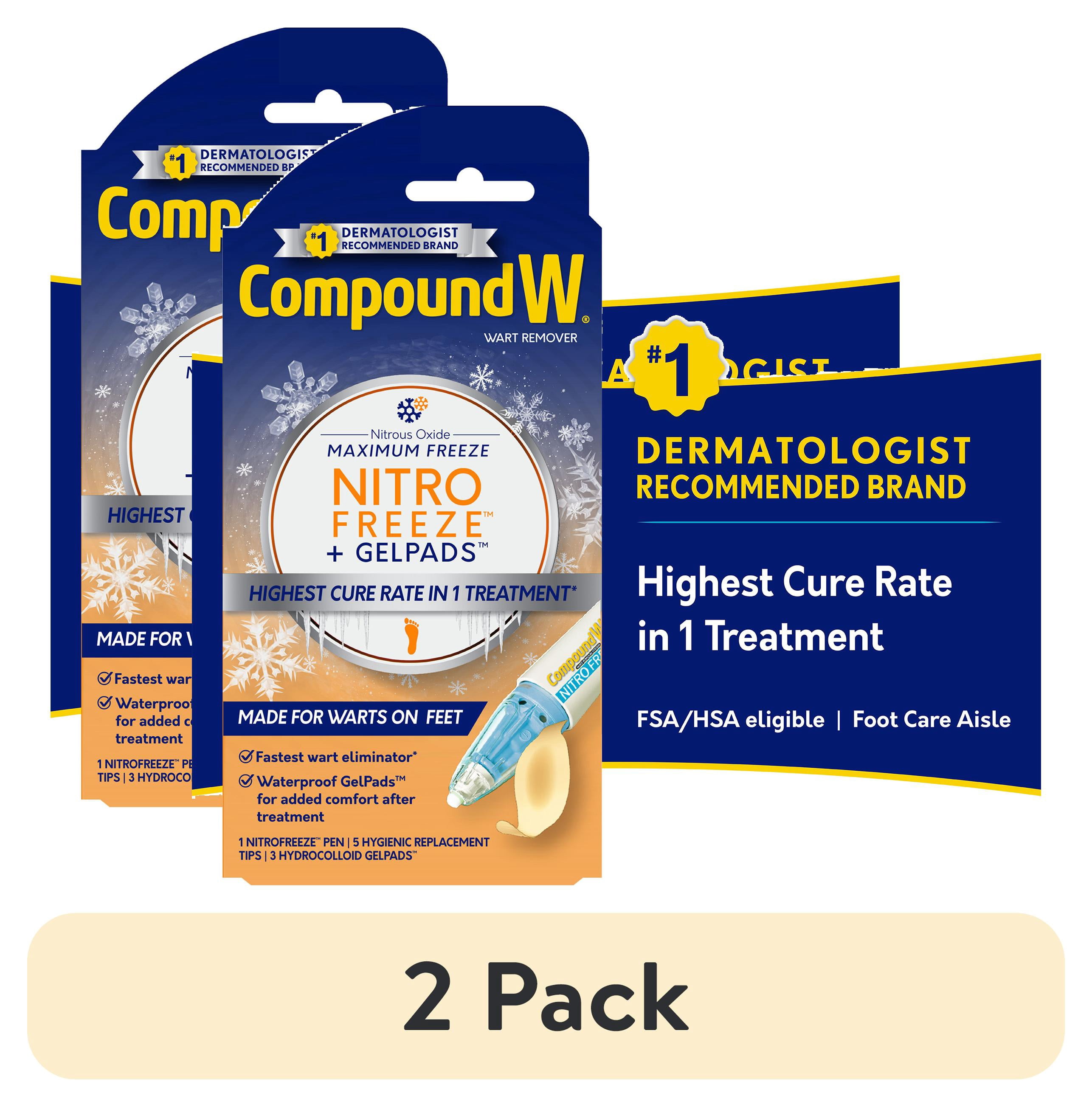 (2 pack) Compound W NitroFreeze + GelPads, Wart Removal, 6 Stick Applications & 3 GelPads