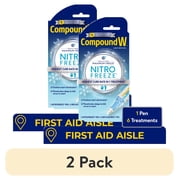 2 pack Compound W NitroFreeze Wart Remover, Maximum Freeze, 6 Stick Applications