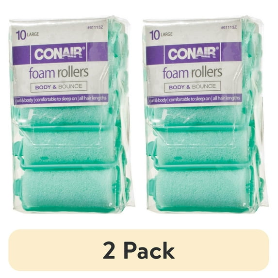 (2 pack) Conair 10 Piece Large Foam Rollers Body & Bounce