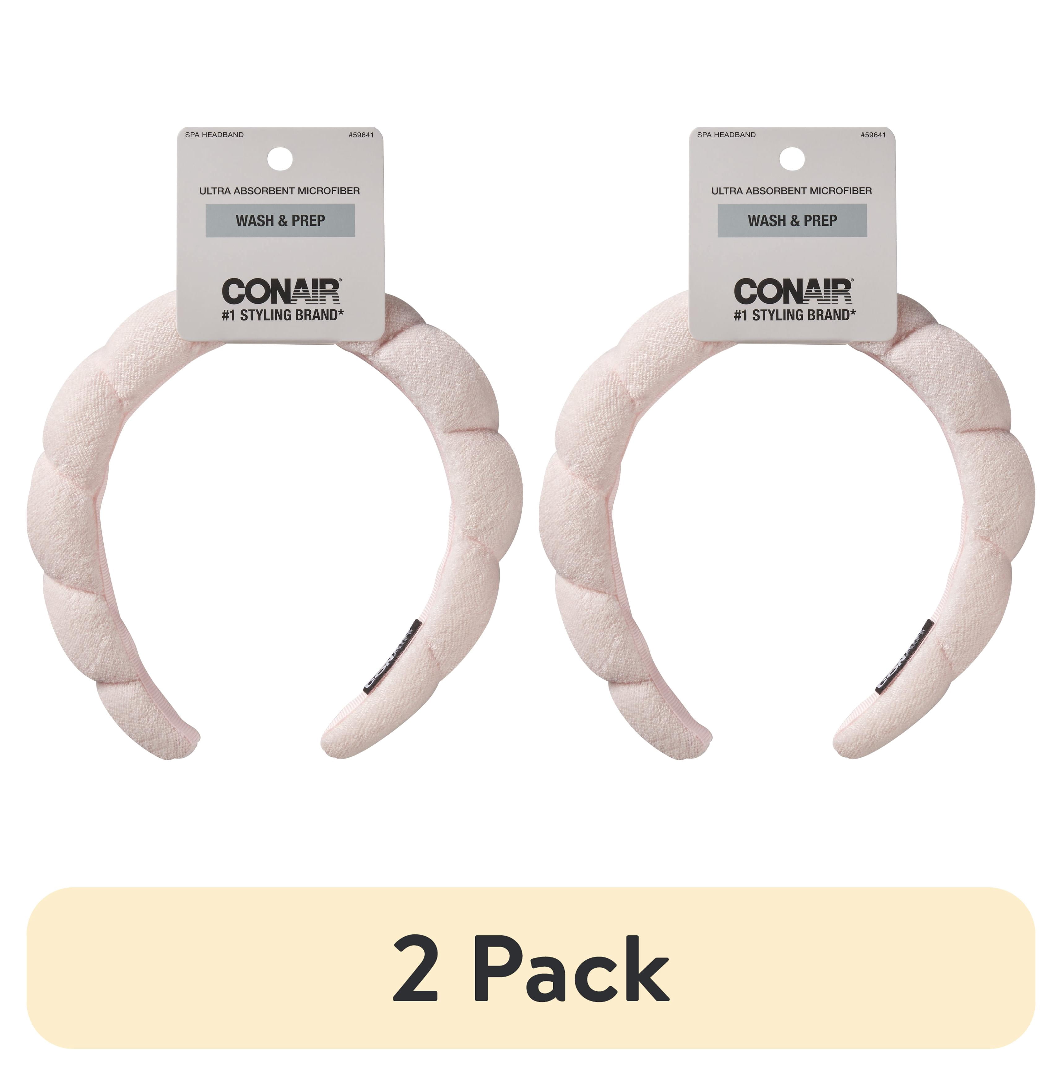 Conair Pink Terrycloth Rounded Headband for Hair, Soft 